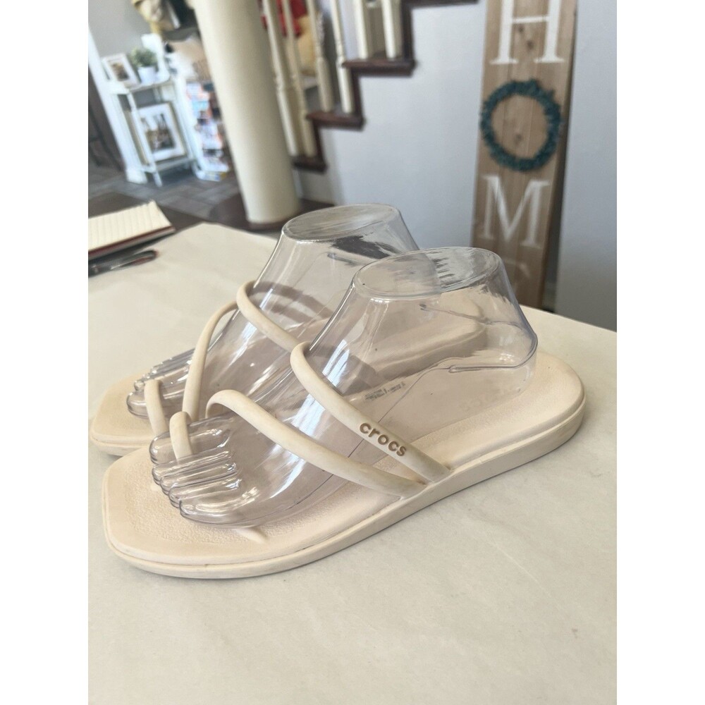 CROCS Clear and Cream Sandals